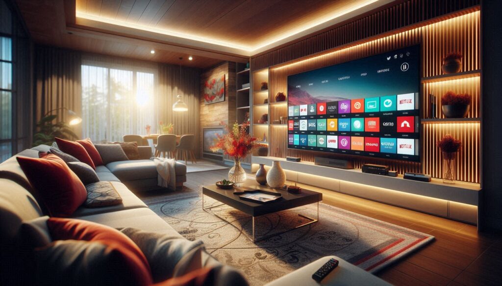 IPTV Canada guide - modern living room with streaming TV setup