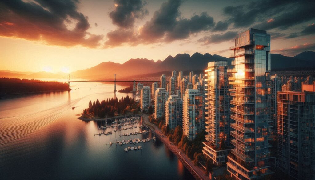 Vancouver skyline with mountains - IPTV Vancouver service